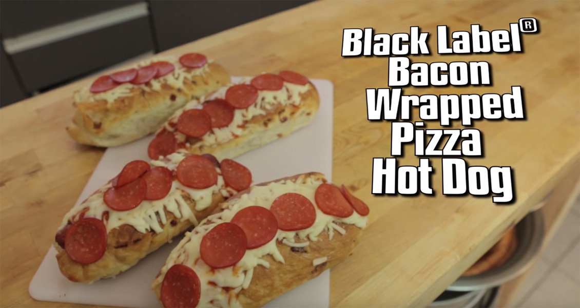 Bacon Wrapped Pizza Hot Dogs - Badchix Magazine